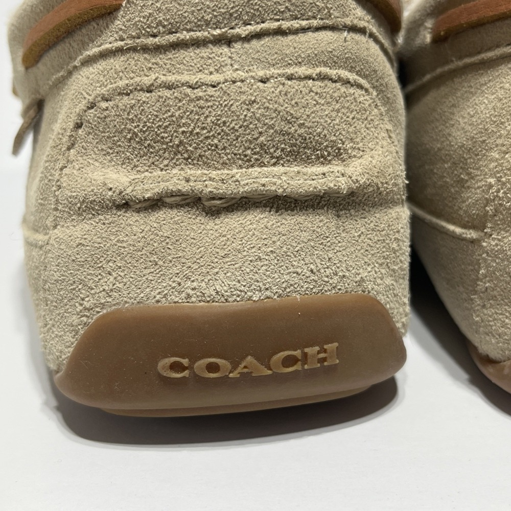 Coach Shearling Slipper Moccasin CC743  Men's Size 9 D Khaki Suede Slip-On NWOT - Picture 7 of 14